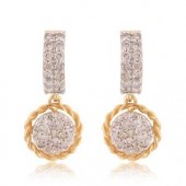 Designer Earrings with Certified Diamonds in 18k Yellow Gold - ER0515P